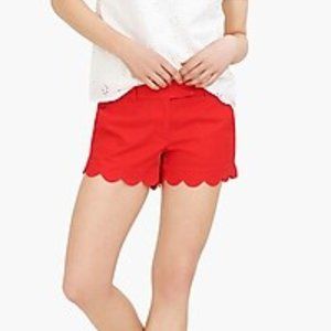 JCrew Factory Red Scalloped Shorts